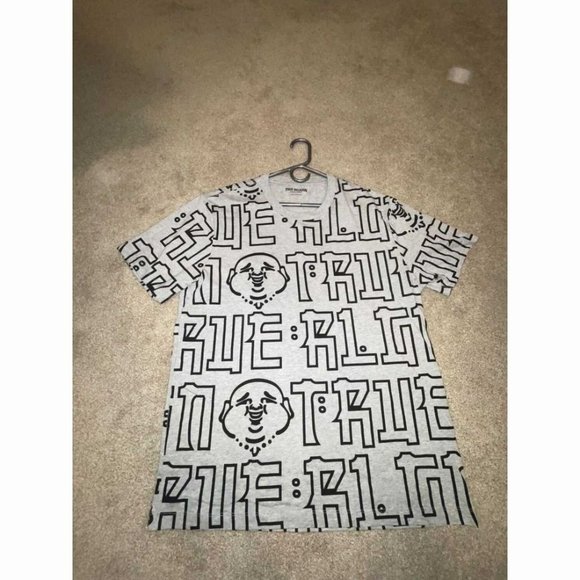 True Religion Other - True Religion Gray & Black Graphic Print Short Sleeve T-Shirt Men's Size XL